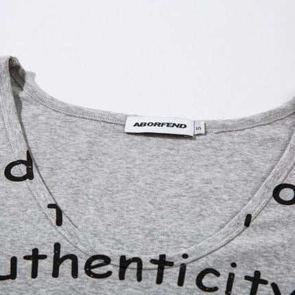 TALKLESSFASHION XPKAEAX American Spice Girl Monogram Print U-Neck Long Sleeve T-Shirt Women Fall 2025 Loose Off-the-Shoulder Top ins