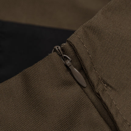 TALKLESSFASHION XPKAEAX American Vintage Striped Paneled Skirt Women's Spring New Leather Buckle Preppy Pleated Skirt